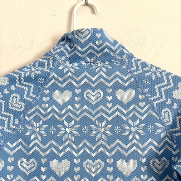 Beach Riot Kamara Fair Isle Half Zip Blue Long Sleeve Top Women’s Size Small - Picture 8 of 8